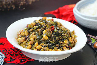 雪菜焖黄豆的做法步骤:11