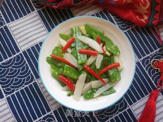 小米椒山药炒荷兰豆的做法步骤:13