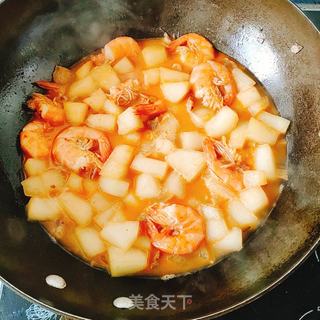 冬瓜焖大虾的做法步骤:7