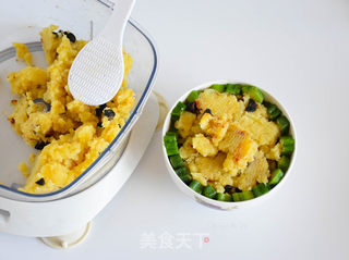 黑蒜秋葵土豆泥的做法步骤:13