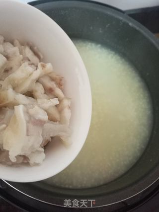 猪头肉韭菜二米粥的做法步骤:5