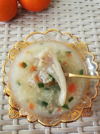 猪头肉韭菜二米粥的做法步骤:11