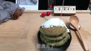 第四个抹茶味食谱--抹茶舒芙蕾松饼(无泡打粉版)的做法步骤:10