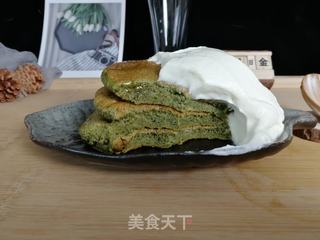第四个抹茶味食谱--抹茶舒芙蕾松饼(无泡打粉版)的做法步骤:11