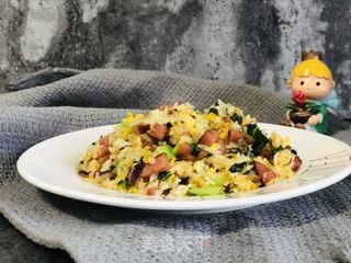 香肠炒饭的做法步骤:8