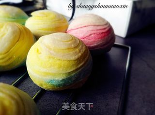 彩虹螺旋豆沙酥的做法步骤:14