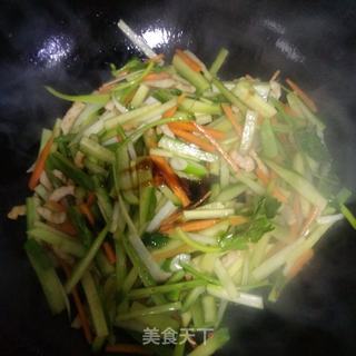 里脊肉炒食蔬的做法步骤：5