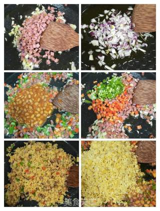 茄汁焗豆炒饭的做法步骤:6