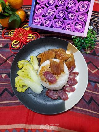 鳗鱼拼腊肠饭的做法步骤:6