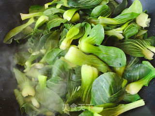 油菜炒鸡蛋的做法步骤:6