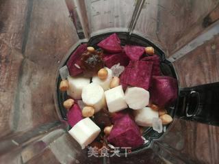 紫薯山药桂圆花生米浆的做法步骤:6