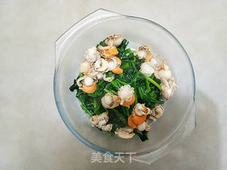 菠菜拌扇贝的做法步骤:7