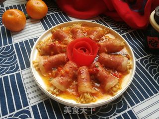 花开富贵:培根金针菇卷的做法步骤:22