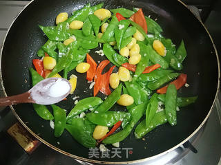 白果荷兰豆的做法步骤:7