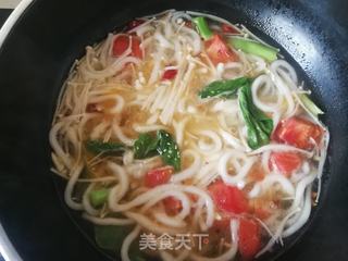 西红柿菜芯乌冬面的做法步骤：7