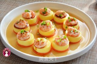 蒸虾仁玉子豆腐的做法步骤:7