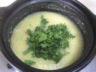 小米百合荠菜粥的做法步骤:6