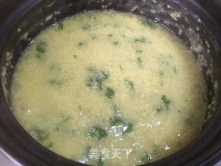 小米百合荠菜粥的做法步骤:7