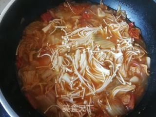 泡菜金针菇煮粉条的做法步骤:14