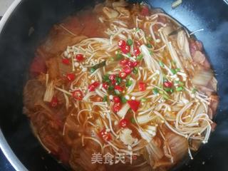 泡菜金针菇煮粉条的做法步骤:15
