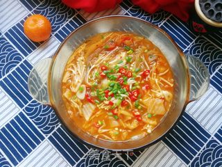 泡菜金针菇煮粉条的做法步骤:16