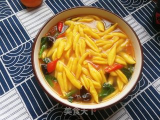 西红柿菜芯南瓜剪刀面的做法步骤:23