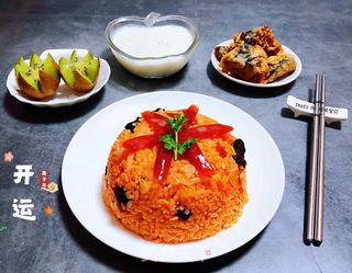 ##腊味#腊肠辣白菜炒饭的做法图解14