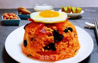 ##腊味#腊肠辣白菜炒饭的做法图解16