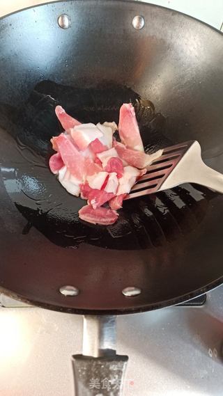肉片炒儿菜的做法步骤：3