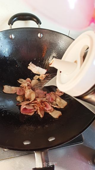 肉片炒儿菜的做法步骤：4