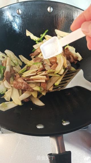 肉片炒儿菜的做法步骤：8