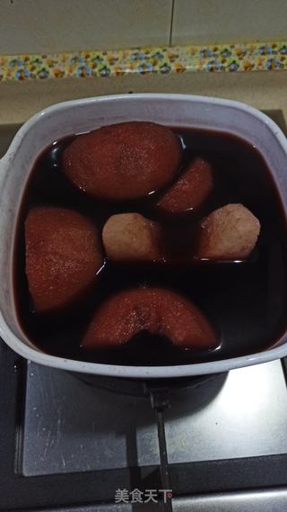 红酒梨的做法步骤:5