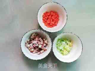 腊味豆渣蛋炒饭的做法步骤:2