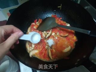 扇贝肉茄汁蝴蝶面的做法步骤：9