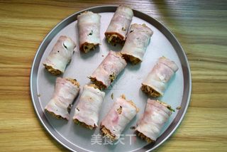 沙茶蘑菇培根饭卷的做法步骤:7