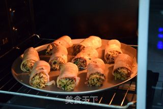 沙茶蘑菇培根饭卷的做法步骤:9
