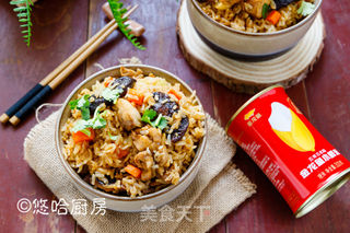 香菇鸡腿焖饭的做法步骤:10