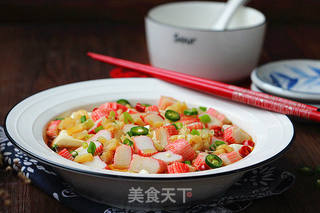 蟹柳蒸豆腐的做法步骤:9
