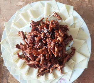 京酱肉丝的做法步骤:9