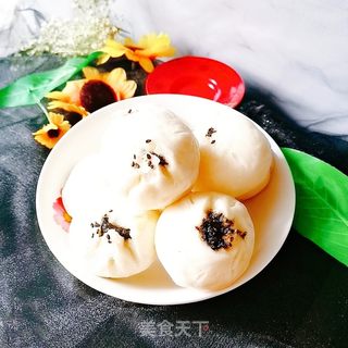 黑芝麻花生馅包子的做法步骤:15