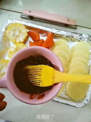烤地三鲜的做法步骤:3