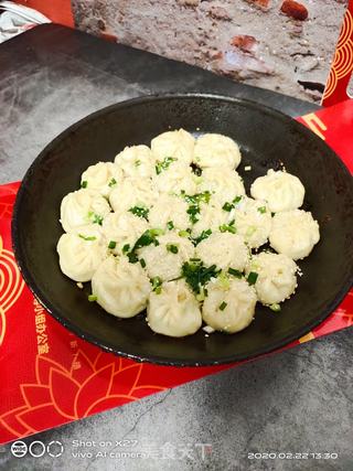 用饺子皮做的 --韭菜肉末煎包子的做法步骤:14