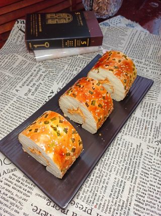 香葱肉松面包卷(汤种)的做法步骤:14