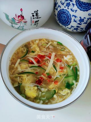 豆皮黄瓜酸辣汤的做法步骤:17
