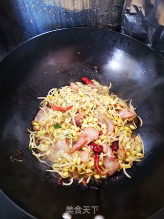 黄豆芽炒蒜苗                的做法步骤：4