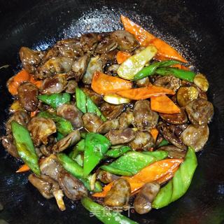 酱爆鸭心的做法步骤:11