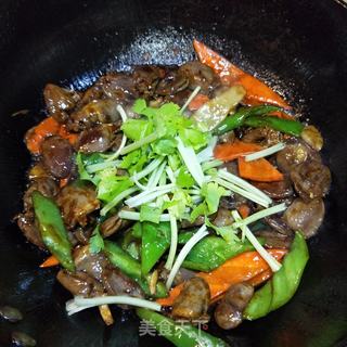 酱爆鸭心的做法步骤:12
