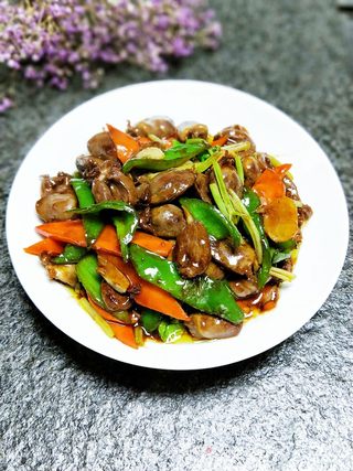 酱爆鸭心的做法步骤:13