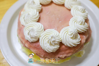 三色奶油千层蛋糕的做法步骤:16