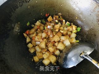 韭菜炒凉粉的做法步骤：7